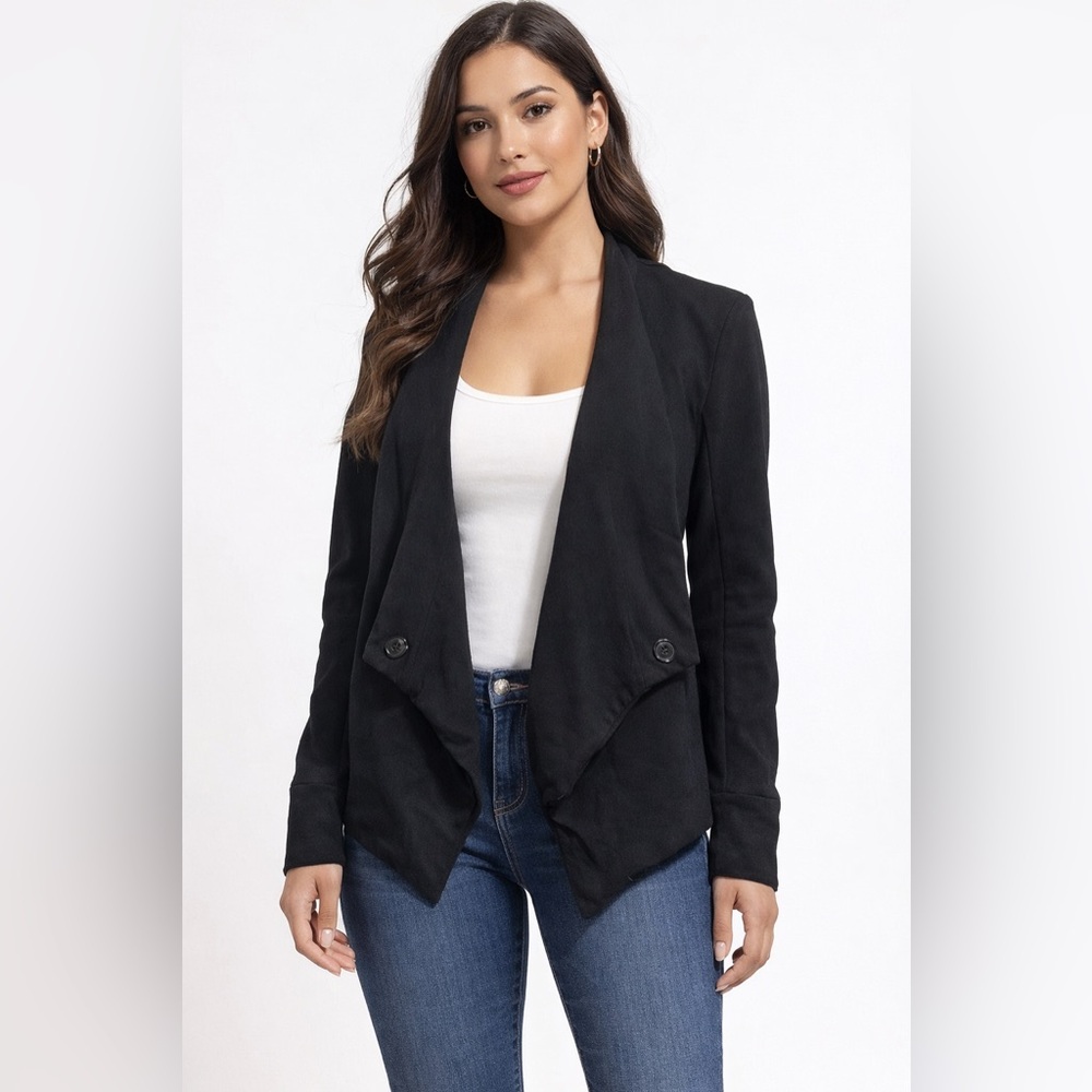 Le Château Black Open Front Office Blazer XXS